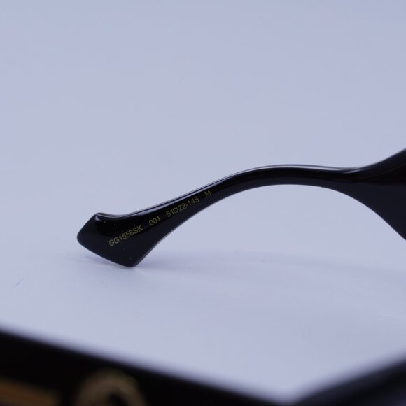 Gucci GG1558SK 001 Sunglasses Black Square Frame, Grey Lenses main image 8